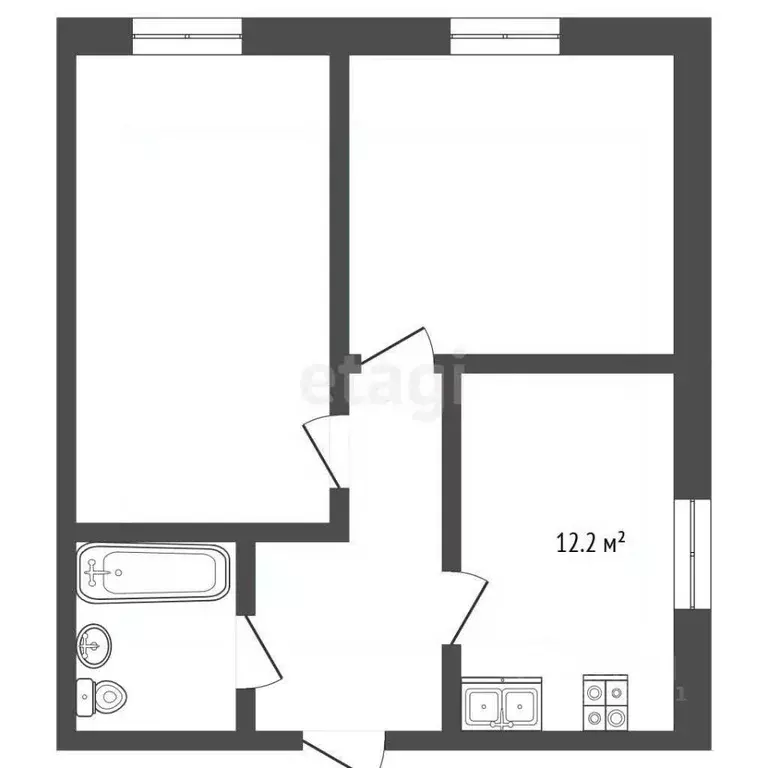 2-к кв. Ростовская область, Батайск ул. Олимпийское кольцо, 36к4 (50.0 ... - Фото 2
