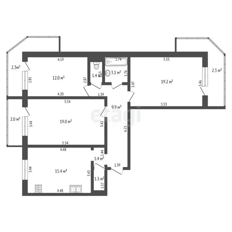 3-к кв. Мордовия, Саранск ул. Веселовского, 20к2 (82.9 м) - Фото 1