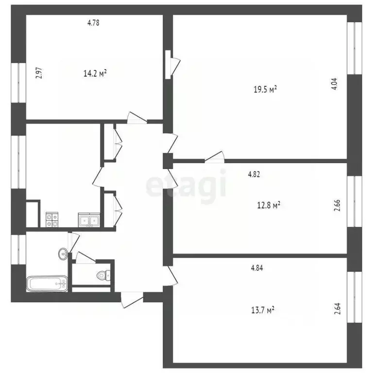 Комната Москва ул. Доватора, 3 (13.7 м) - Фото 1