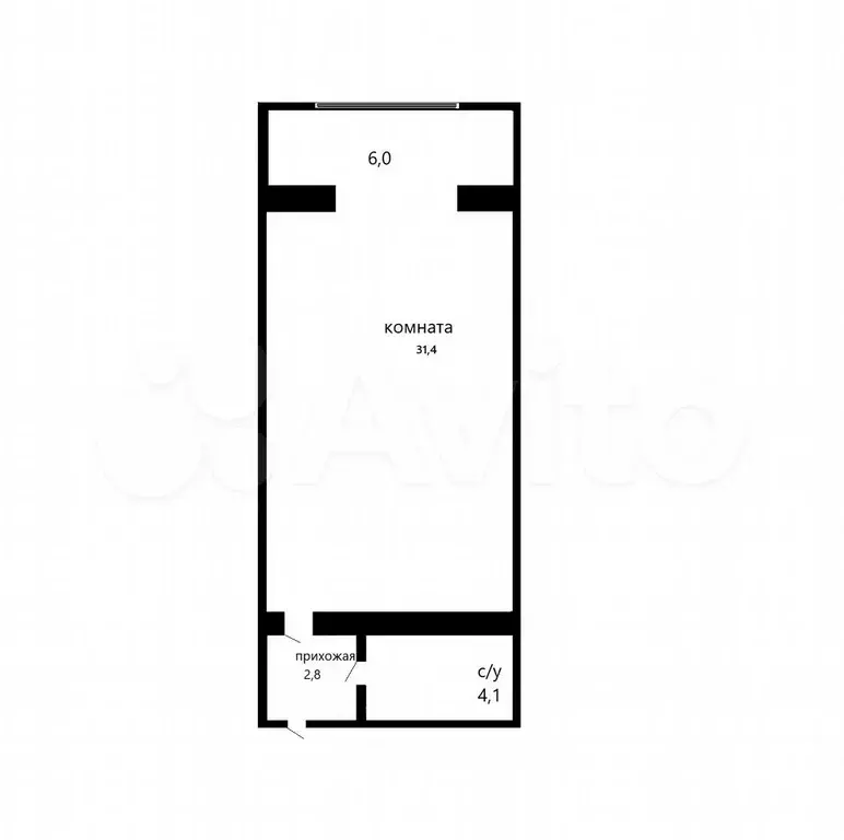 Квартира-студия, 45,2 м, 2/3 эт. - Фото 0