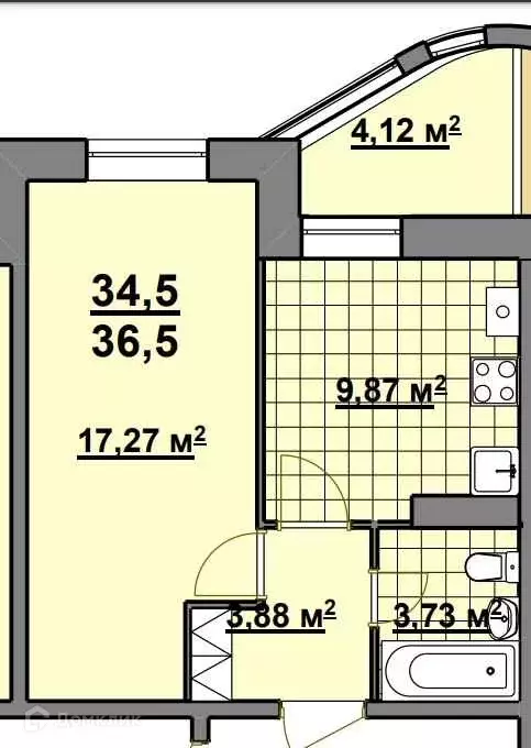 Продаётся 1-к квартира, 37.7 м - Фото 0