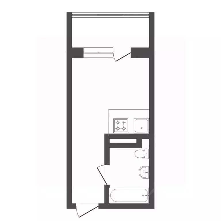 Студия Тюменская область, Тюмень ул. Новоселов, 113 (17.6 м) - Фото 1