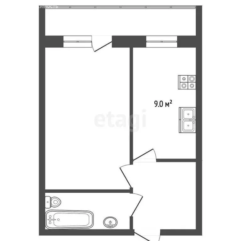 1-комнатная квартира: Тобольск, 7-й микрорайон, 48 (28 м) - Фото 1