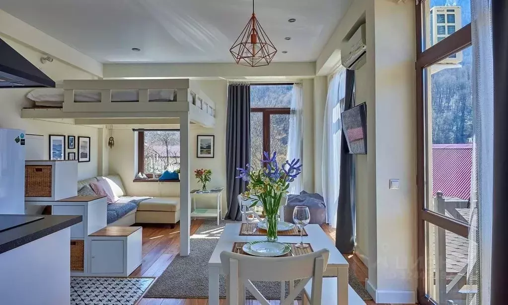 Студия Краснодарский край, Сочи Красная Поляна пгт, ул. Плотинная, 2 ... - Фото 1