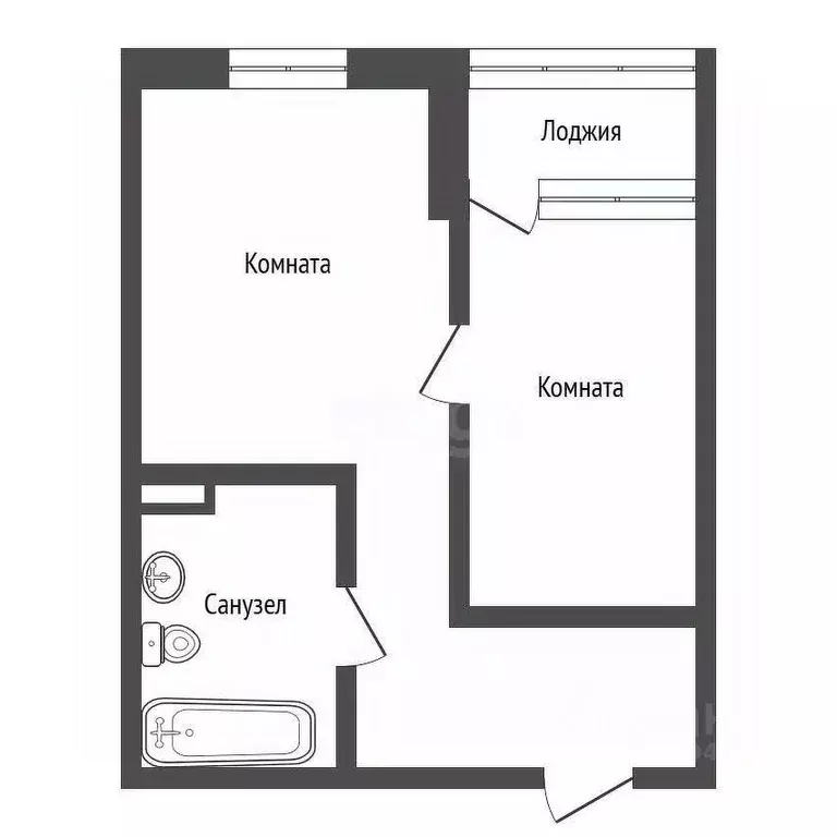 1-к кв. Башкортостан, Уфа ул. Максима Горького, 46 (30.2 м) - Фото 1