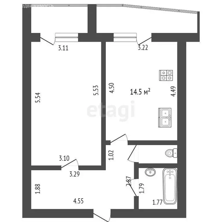 1-комнатная квартира: Саранск, Коммунистическая улица, 23 (48.4 м) - Фото 1