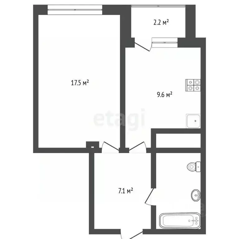 1-к кв. Тюменская область, Тюмень Солнечный проезд, 25к1 (39.2 м) - Фото 1