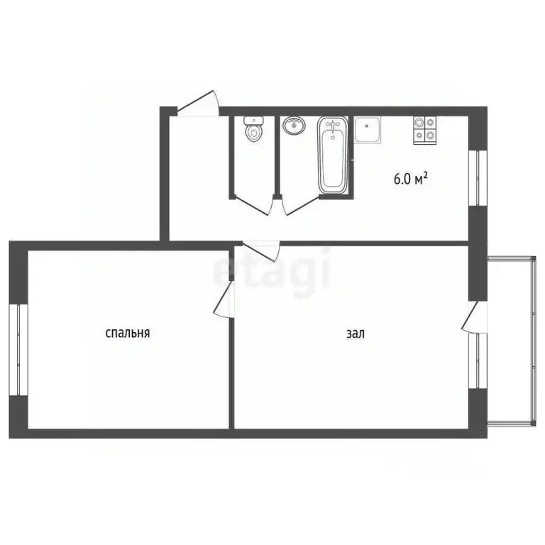 2-к кв. Московская область, Коломна Красногвардейская ул., 43 (44.5 м) - Фото 2