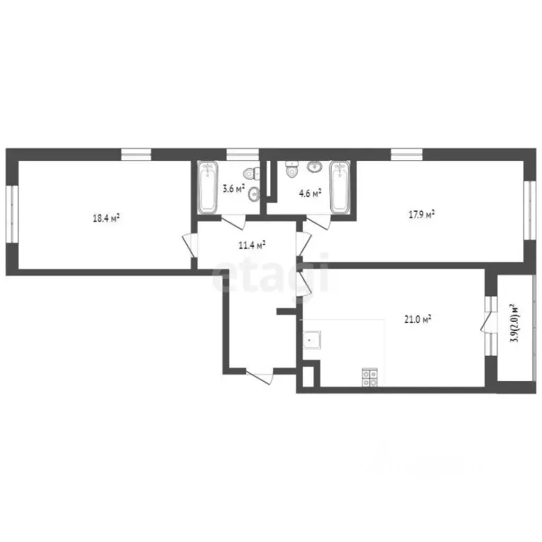 2-к кв. Ростовская область, Новошахтинск Харьковская ул., 139 (48.0 м) - Фото 1