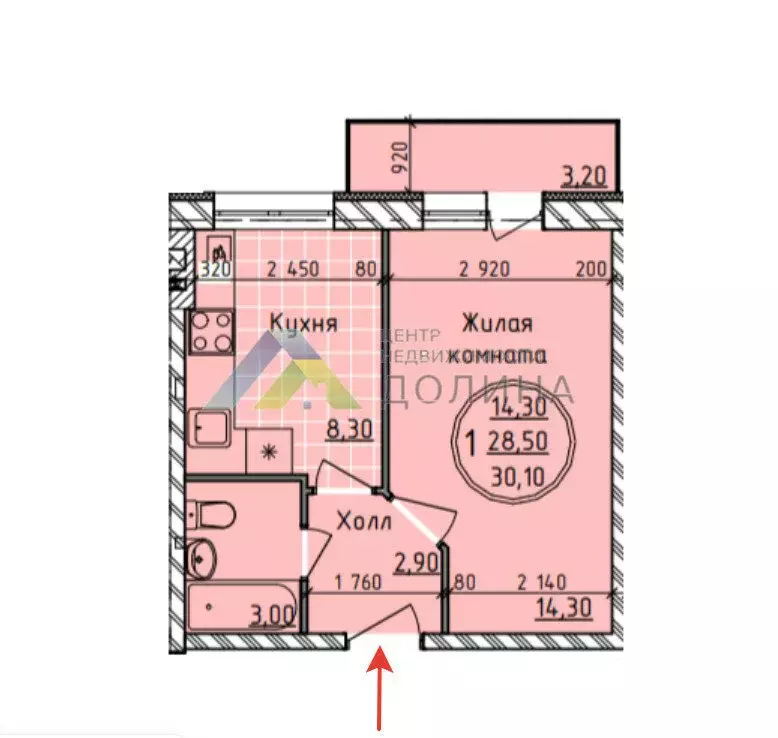 1-комнатная квартира: Волгоград, улица Грибанова, 9Б (28.5 м) - Фото 1