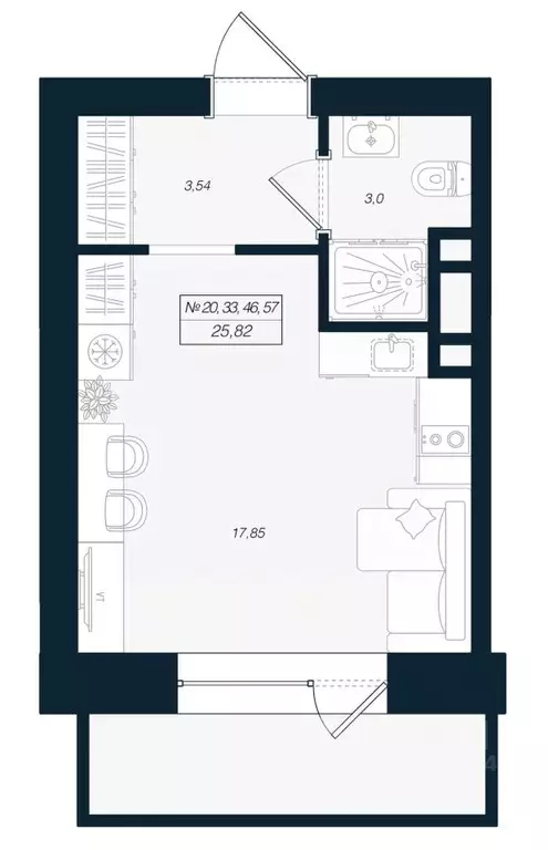 Студия Ленинградская область, Выборгский район, Рощино пгт ул. ... - Фото 1
