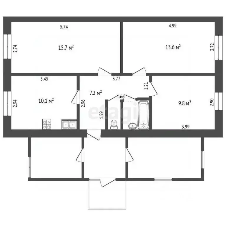 Дом в Тюменская область, Тюменский муниципальный округ, д. Криводанова ... - Фото 1