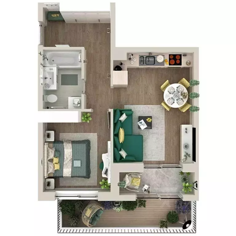 1-к кв. Тюменская область, Тюмень ул. Николая Глебова, 10 (56.43 м) - Фото 1