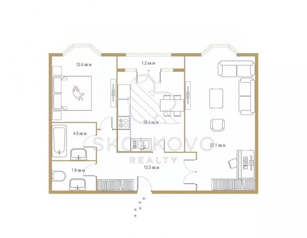 Свободной планировки кв. Москва Верхняя ул., 20к1 (75.6 м) - Фото 2