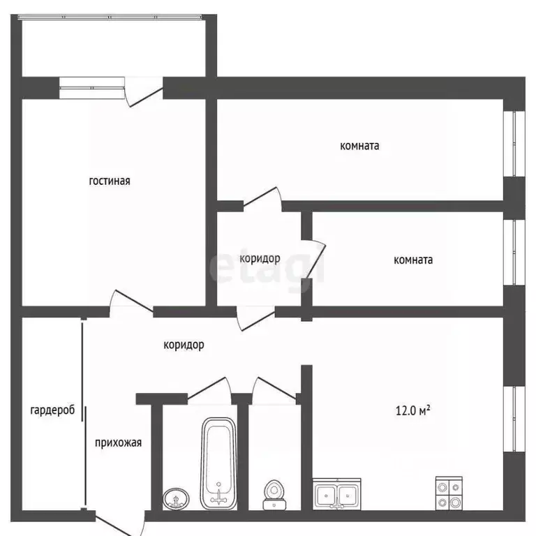 3-к кв. Челябинская область, Челябинск просп. Победы, 147 (66.8 м) - Фото 2