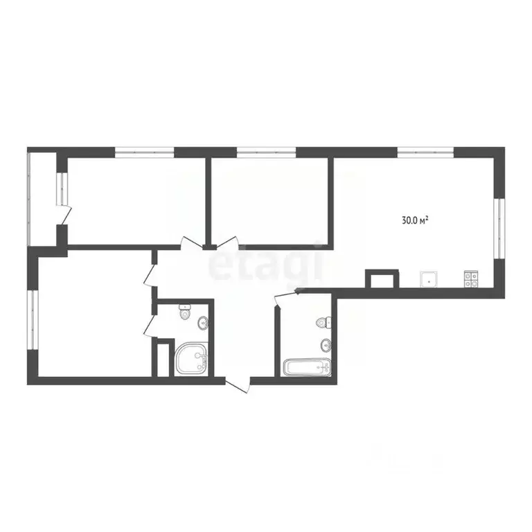 3-к кв. Тюменская область, Тюмень ул. Максима Горького, 42А (125.1 м) - Фото 2
