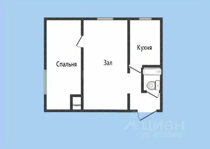 2-к кв. Белгородская область, Губкин Комсомольская ул., 45 (38.5 м) - Фото 2