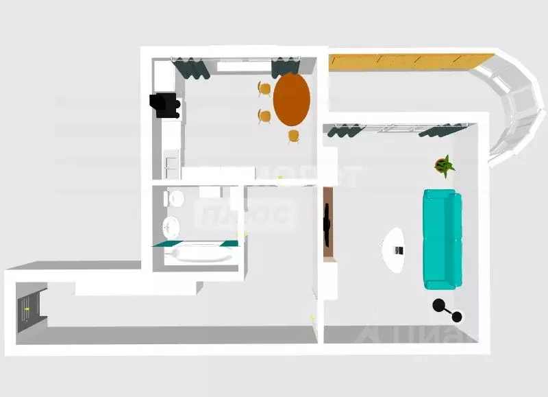 1-к кв. Пензенская область, Пензенский район, Засечный сельсовет, с. ... - Фото 1