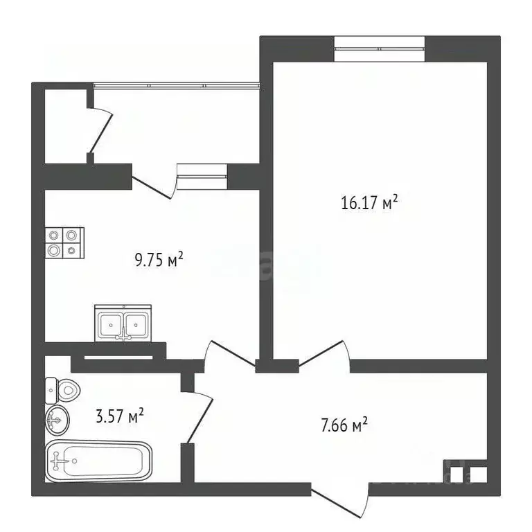 1-к кв. Крым, Евпатория ул. Чапаева, 28Г (37.3 м) - Фото 2