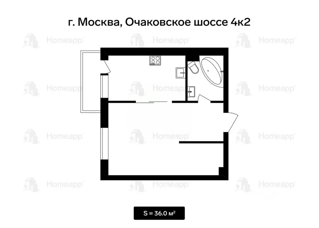 1-к кв. Москва Очаковское ш., 4К2 (36.0 м) - Фото 1