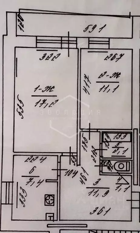2-к кв. Калининградская область, Калининград ул. Подполковника ... - Фото 2