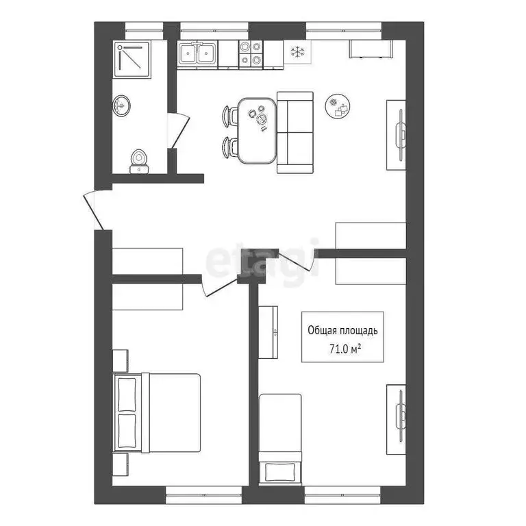 3-комнатная квартира: Новосибирск, улица Ленина, 20 (71 м) - Фото 1