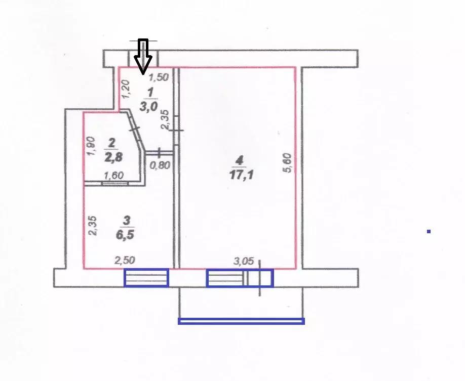 1-комнатная квартира: Симферополь, Киевская улица, 123А (30.3 м) - Фото 1