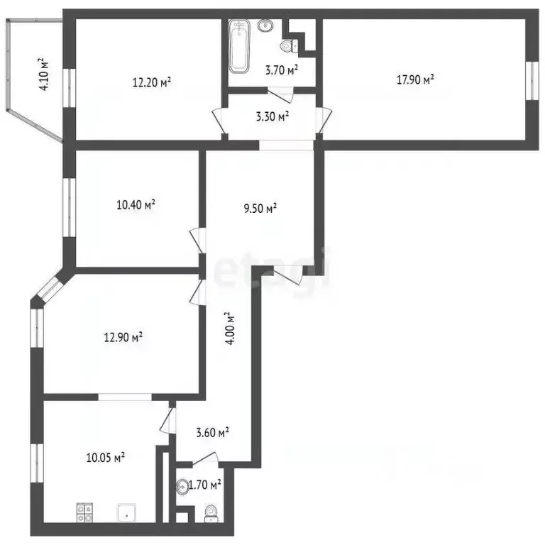 3-к кв. Воронежская область, Новоусманский район, пос. Отрадное ул. ... - Фото 2