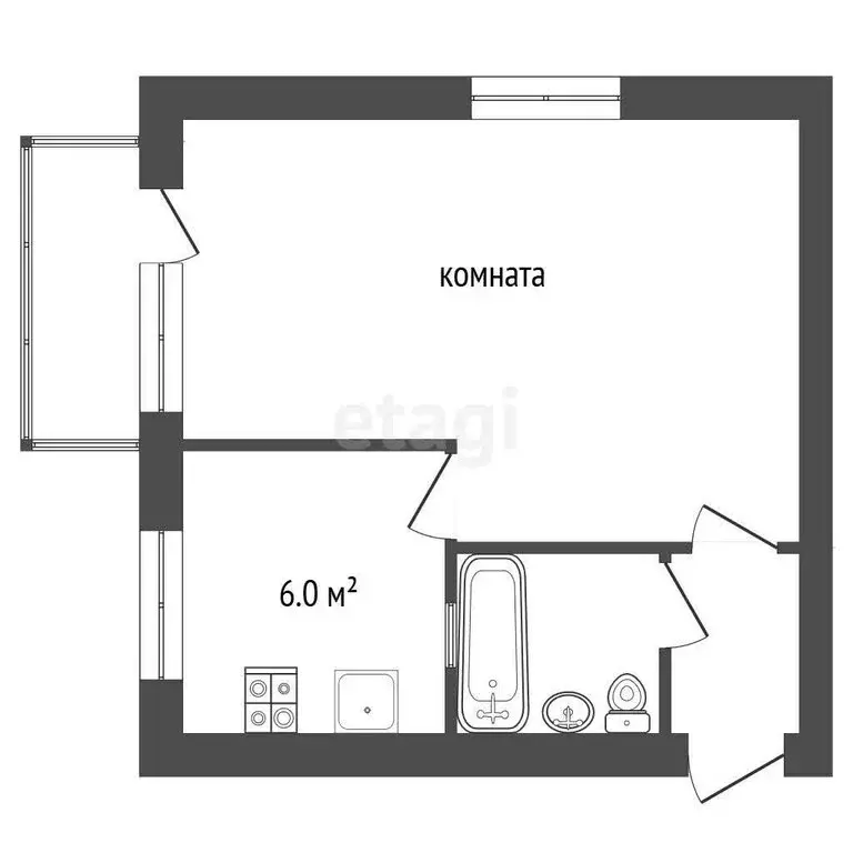 1-комнатная квартира: Белгород, проспект Богдана Хмельницкого, 71 ... - Фото 1