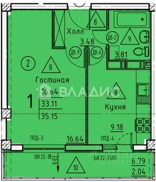 1-к кв. Пензенская область, Пенза ул. Генерала Глазунова, 11 (35.15 м) - Фото 1