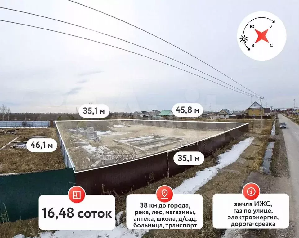Участок 16,5 сот. (ИЖС) - Фото 0