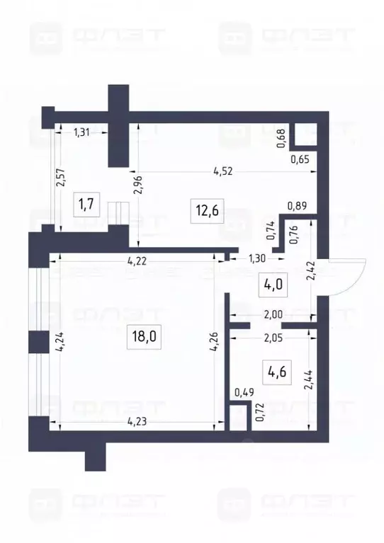1-к кв. Татарстан, Казань ул. Сибгата Хакима, 41 (40.9 м) - Фото 1