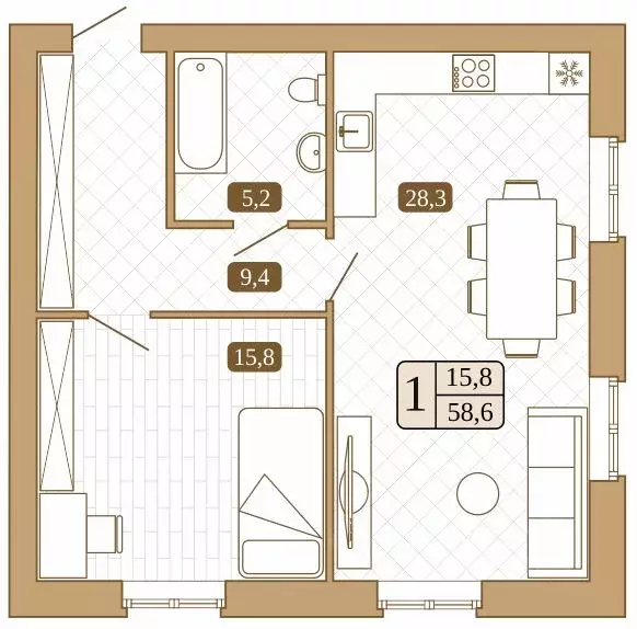 1-к кв. Московская область, Сергиев Посад  (58.6 м) - Фото 0