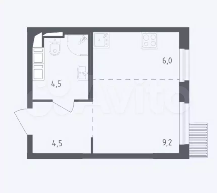 Квартира-студия, 24 м, 6/17 эт. - Фото 0