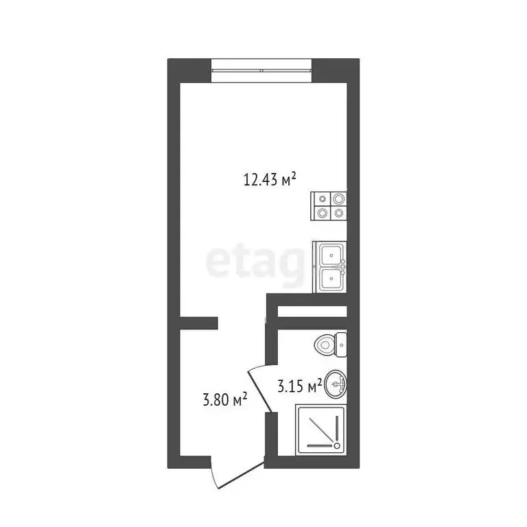 Квартира-студия: Тюмень, улица Андрея Кореневского, 7 (19.4 м) - Фото 0