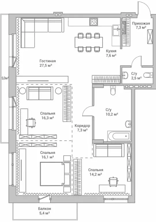 4-к кв. Новосибирская область, Новосибирск Дачное ш., 22/2 (110.0 м) - Фото 1