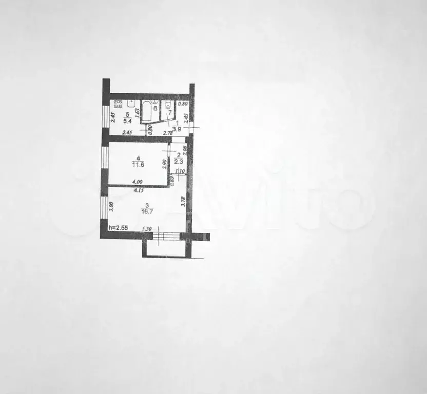 2-к. квартира, 44 м, 1/3 эт. - Фото 0