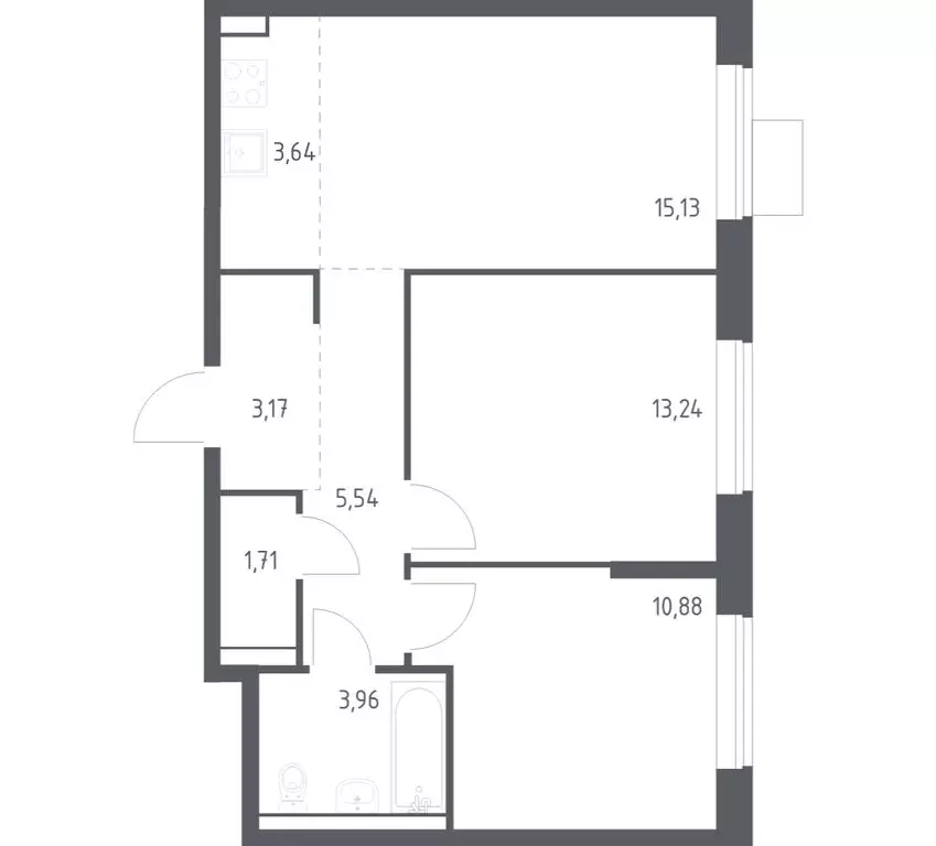 2-комнатная квартира: посёлок городского типа Мисайлово, микрорайон ... - Фото 1