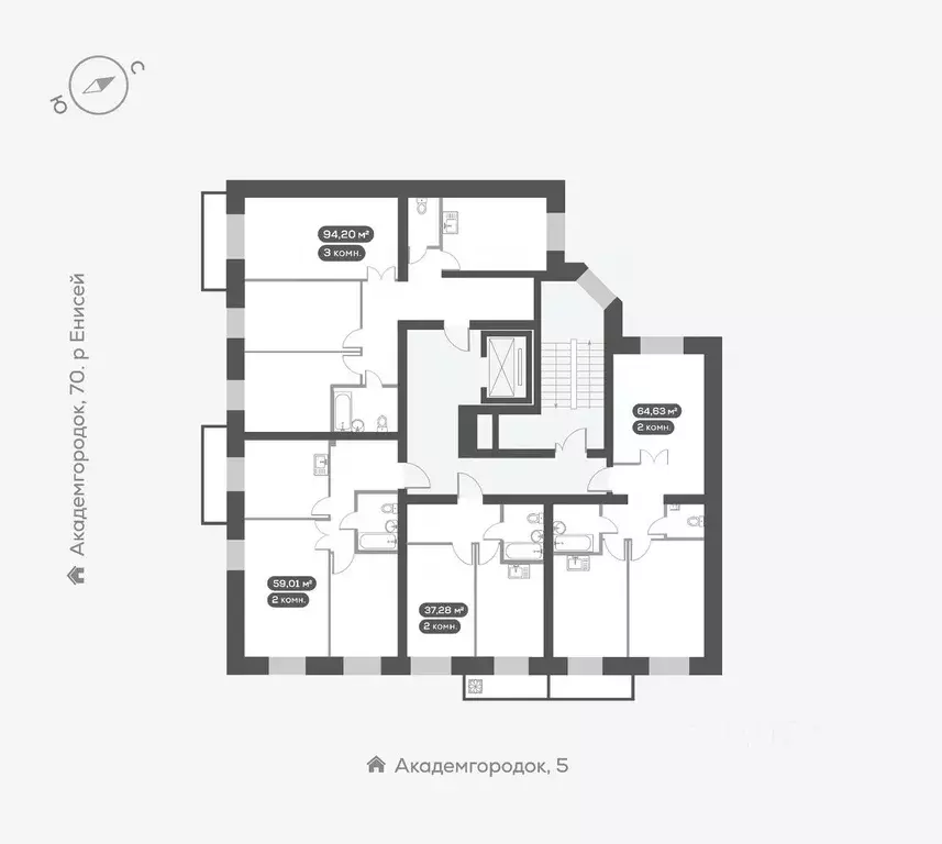 1-к кв. Красноярский край, Красноярск Академгородок мкр,  (37.28 м) - Фото 2