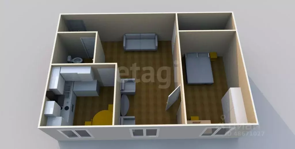 2-к кв. Сахалинская область, Холмск ул. Адмирала Макарова, 16 (44.0 м) - Фото 2