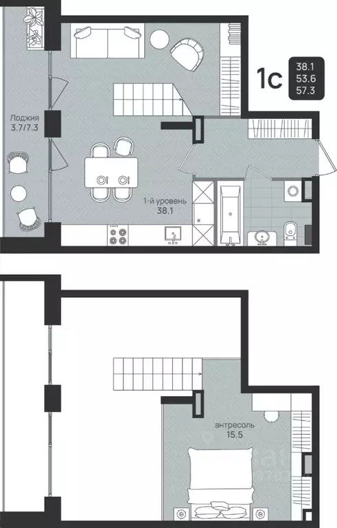 Студия Пермский край, Пермь ул. Космонавта Беляева, 210 (57.3 м) - Фото 1