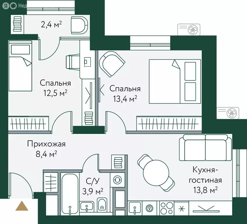 2-комнатная квартира: Волгоград, посёлок Ельшанка, 221-й микрорайон ... - Фото 0