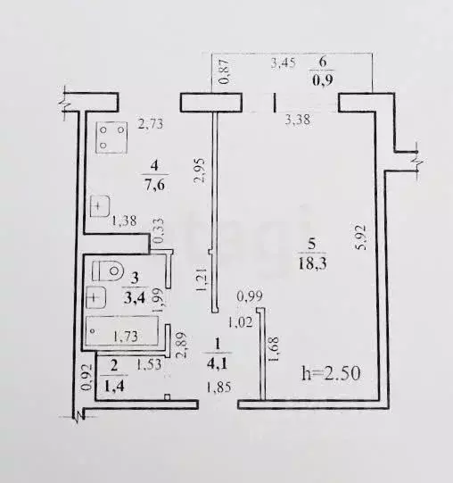 1-к кв. Забайкальский край, Чита Трактовая ул., 8 (34.7 м) - Фото 1