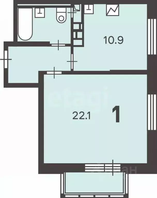 1-к кв. Москва Гостиничный проезд, 10 (42.3 м) - Фото 2