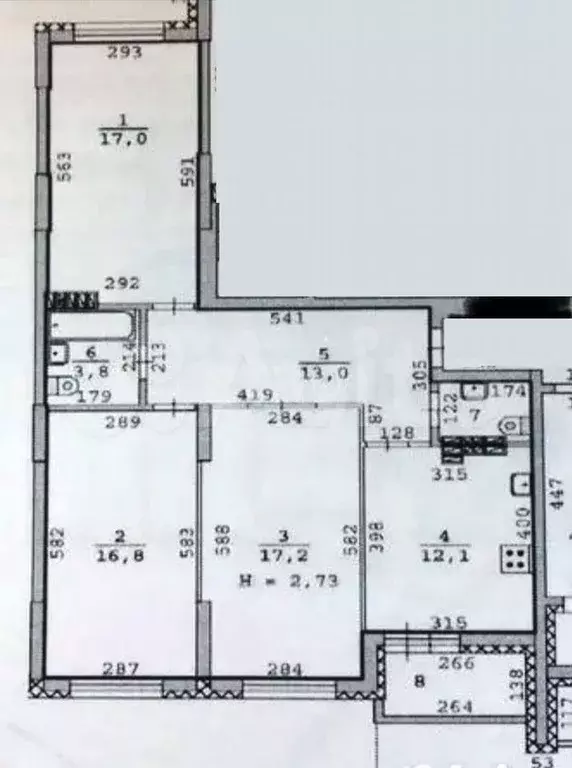 3-к. квартира, 82,5 м, 13/18 эт. - Фото 0