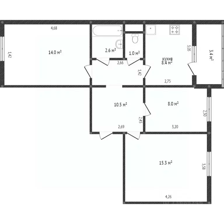 3-к кв. Хабаровский край, Комсомольск-на-Амуре Дружба мкр, 19 (63.0 м) - Фото 2