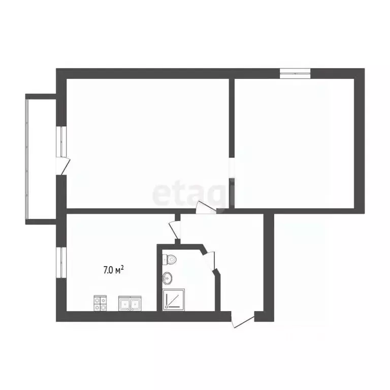 2-к кв. Тюменская область, Тюмень Военная ул., 25 (35.5 м) - Фото 2