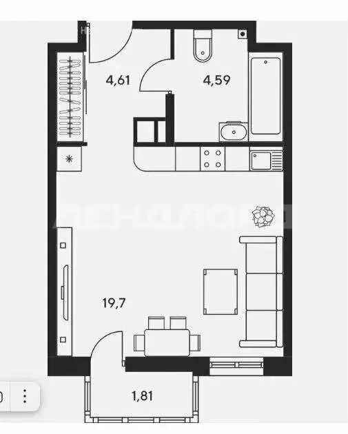 Квартира-студия: Ростов-на-Дону, улица Нансена, 109/5 (30 м) - Фото 0