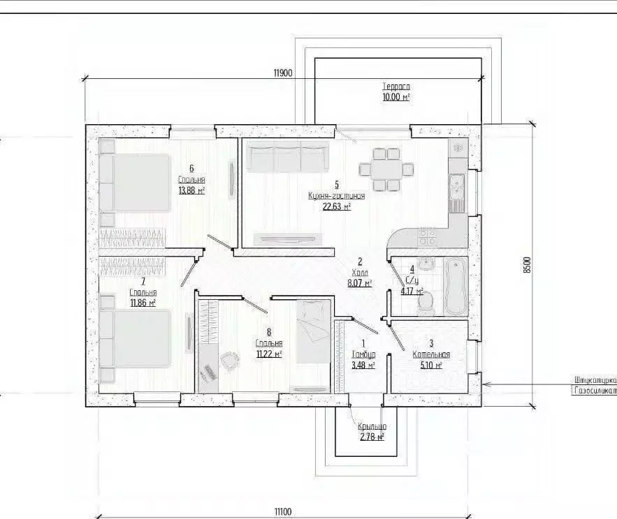 Дом в Тверская область, Калининский муниципальный округ, д. Гришкино ... - Фото 2