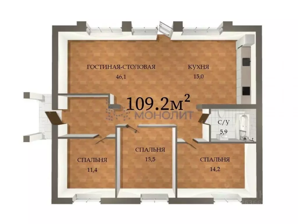 Дом в Нижегородская область, Кстово Каскад Парк кп, ул. Еловая, 2 (109 ... - Фото 0